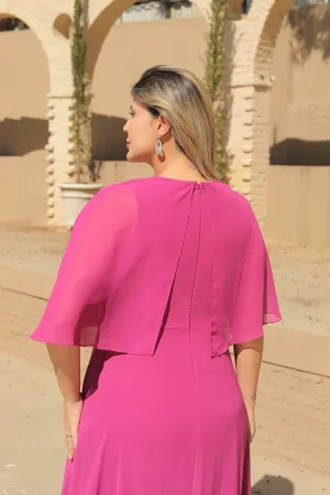 Vestido Plus Size Longo Bordado Cintura - Imagem 2