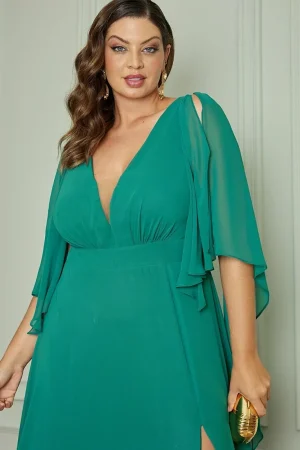Vestido Plus Size Longo Decote V - Imagem 3