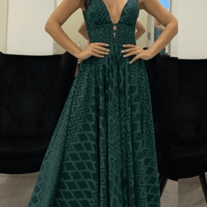Vestido com textura geométrica - Exclusivo