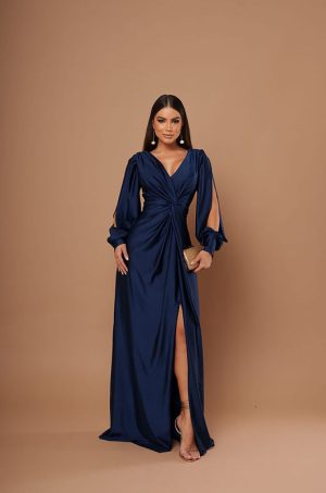 Vestido Manga Longa com Detalhe em Nó - Imagem 4
