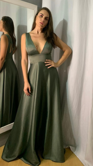 Vestido Longo Zibeline Rodado para Madrinha de Casamento - Imagem 2