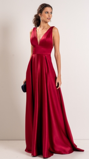 Vestido Longo Zibeline Rodado para Madrinha de Casamento - Imagem 7