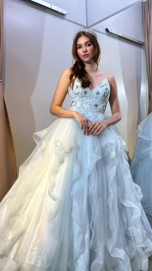 Vestido Tule Volumoso com Bordado e Babados para Debutante - Imagem 3
