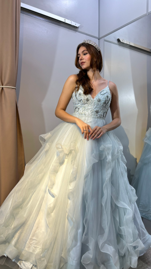 Vestido Tule Volumoso com Bordado e Babados para Debutante - Imagem 7