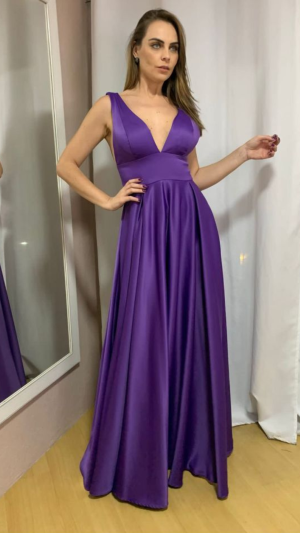 Vestido Longo Zibeline Rodado para Madrinha de Casamento - Imagem 10