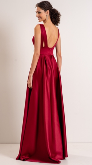 Vestido Longo Zibeline Rodado para Madrinha de Casamento - Imagem 14