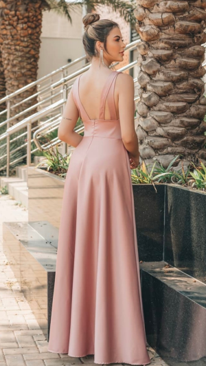 Vestido Longo Zibeline Rodado para Madrinha de Casamento - Imagem 15