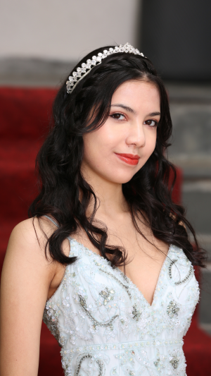 Vestido de Debutante com Bordado e Camadas em Tule