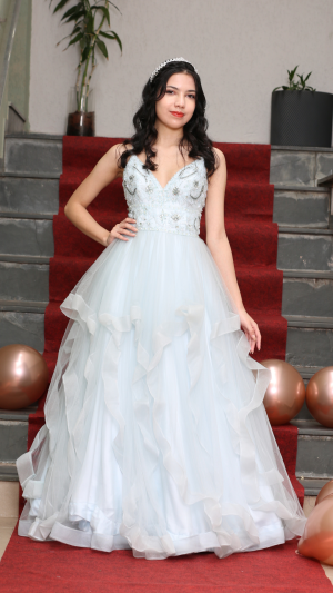 Vestido de Debutante com Bordado e Camadas em Tule - Imagem 3