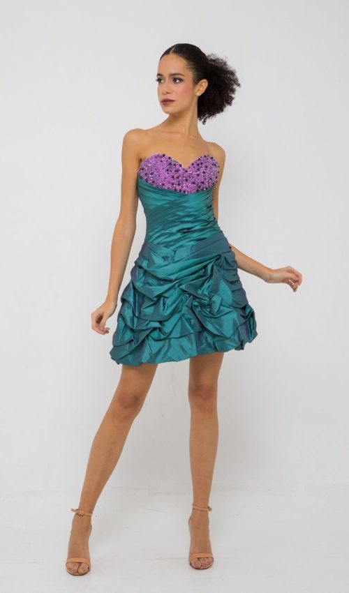 Ju parte 2 - Vestido verde e roxo babados 2x1