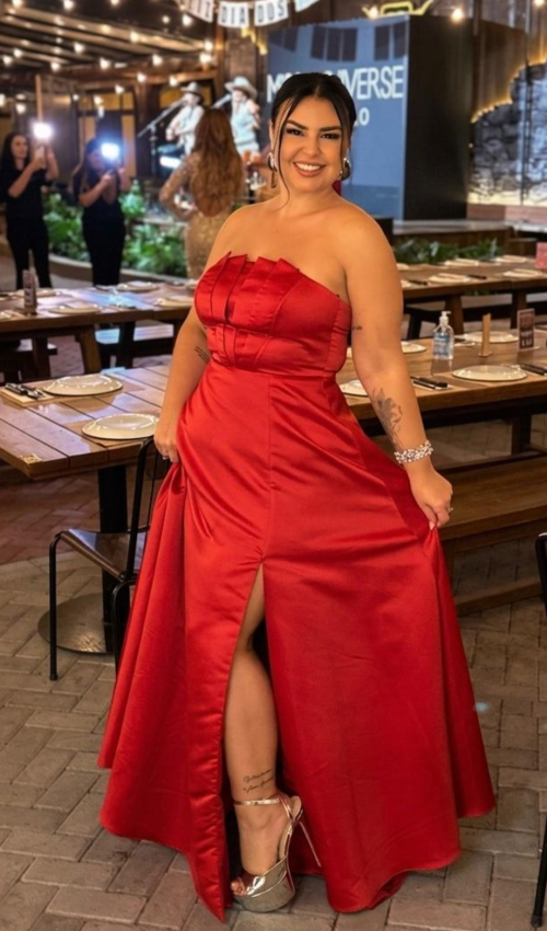 Vestido longo vermelho