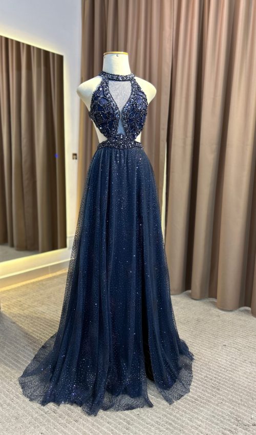 Vestido pedrarias azul