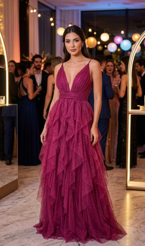 vestido com babados