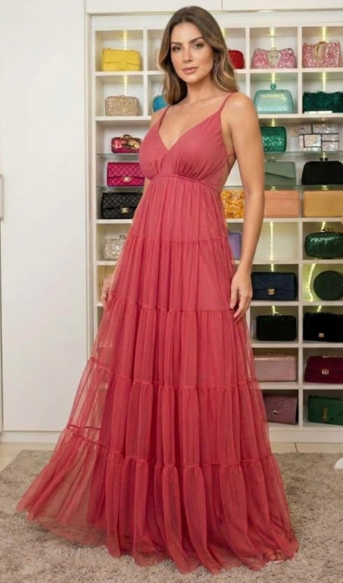 vestido longo com alça